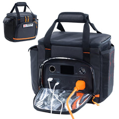 FRECOLSH front view with Jackery Explorer showing protective fit and easy transport