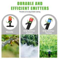 Frienda adjustable drip emitter detail delivering precise water at roots