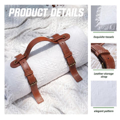 Frienda folded and secured with leather strap showing portable storage