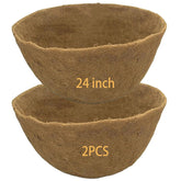 Frillybutts front view of 24-inch coco liners showing natural finish and tidy fit