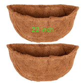Frillybutts front view of two 22-inch half-round coconut liners showing fit and shape benefit