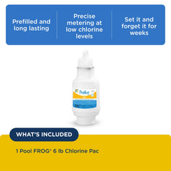 FROG Pac 540C tablet close-up showing trichlor texture for reliable sanitizing