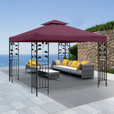 frtzal front view claret gazebo canopy showing full coverage and restored shelter