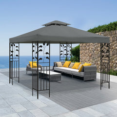 frtzal front view of gray 10x10 canopy showing full coverage and renewed shade