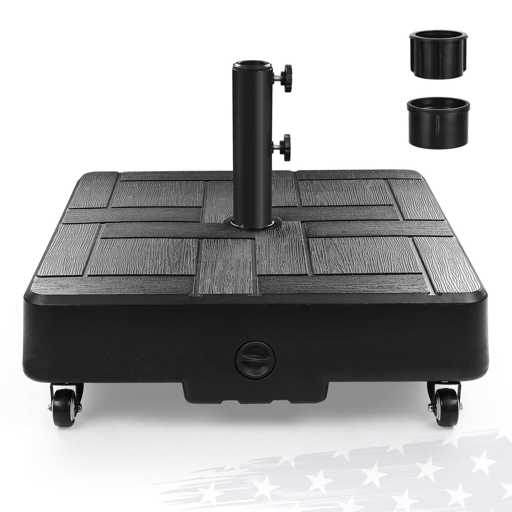 FRUITEAM front view of filled umbrella base showing stable support