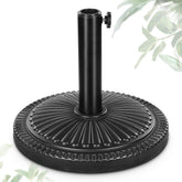 FRUITEAM front view of umbrella base showing sturdy design and immediate ballast