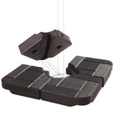 FRUITEAM front view of 4-piece offset umbrella base showing stable footprint and benefit