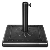 FRUITEAM front view of black square umbrella base showing stability benefit