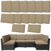 Frxeyaliz front view showing full 14-piece cover set renewing a 6-seater sofa