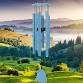 FSVGYY front view of blue wind chime showing modern design and calming tone