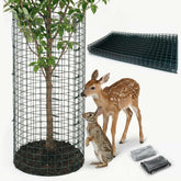 FTLKIBMD front view of eight extra-tall plant protectors showing packaging and parts, ensures organized protection