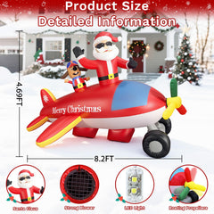 FUHSY side profile showing Santa and pup, cheerful yard centerpiece