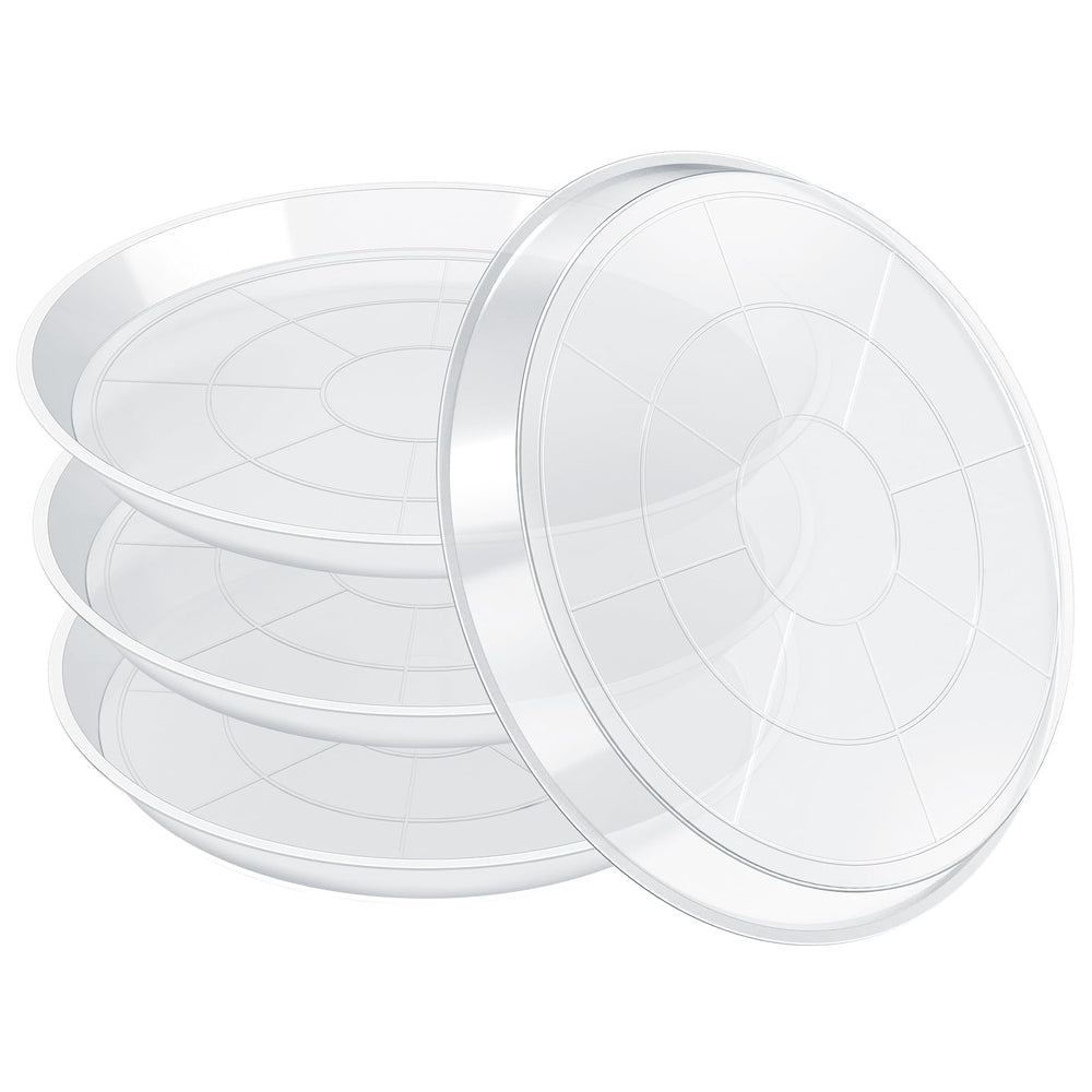 FUIJOL front view of clear saucer showing tidy water catch benefit