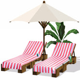 Fumete front packaging showing two pink chaise covers, easy unpacking benefit