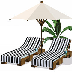 Fumete front view of black and grey lounge cover showing clean look and protection