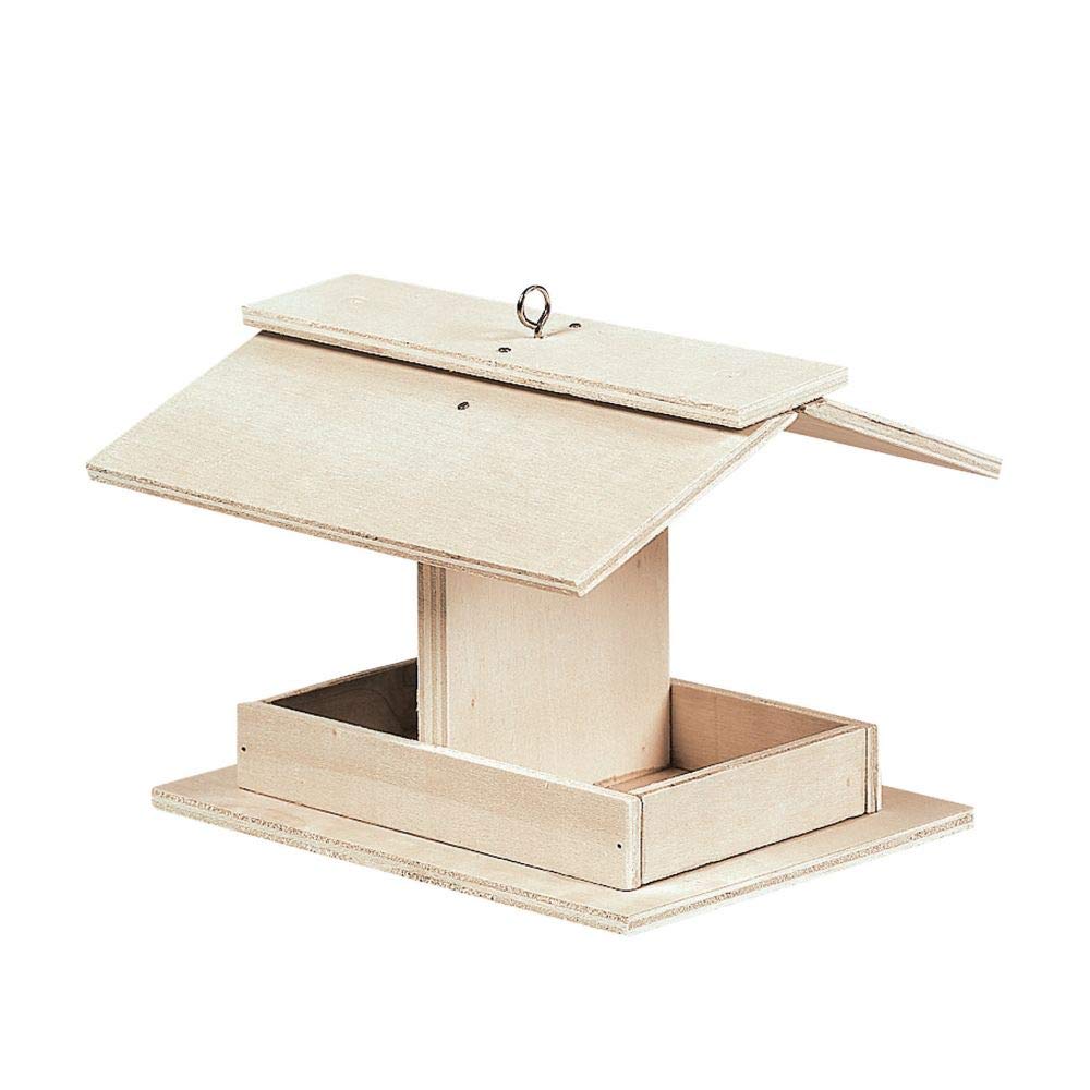 Fun Express front view of assembled bird house showing size and hanging benefit