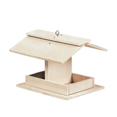 Fun Express front view of assembled bird house showing size and hanging benefit