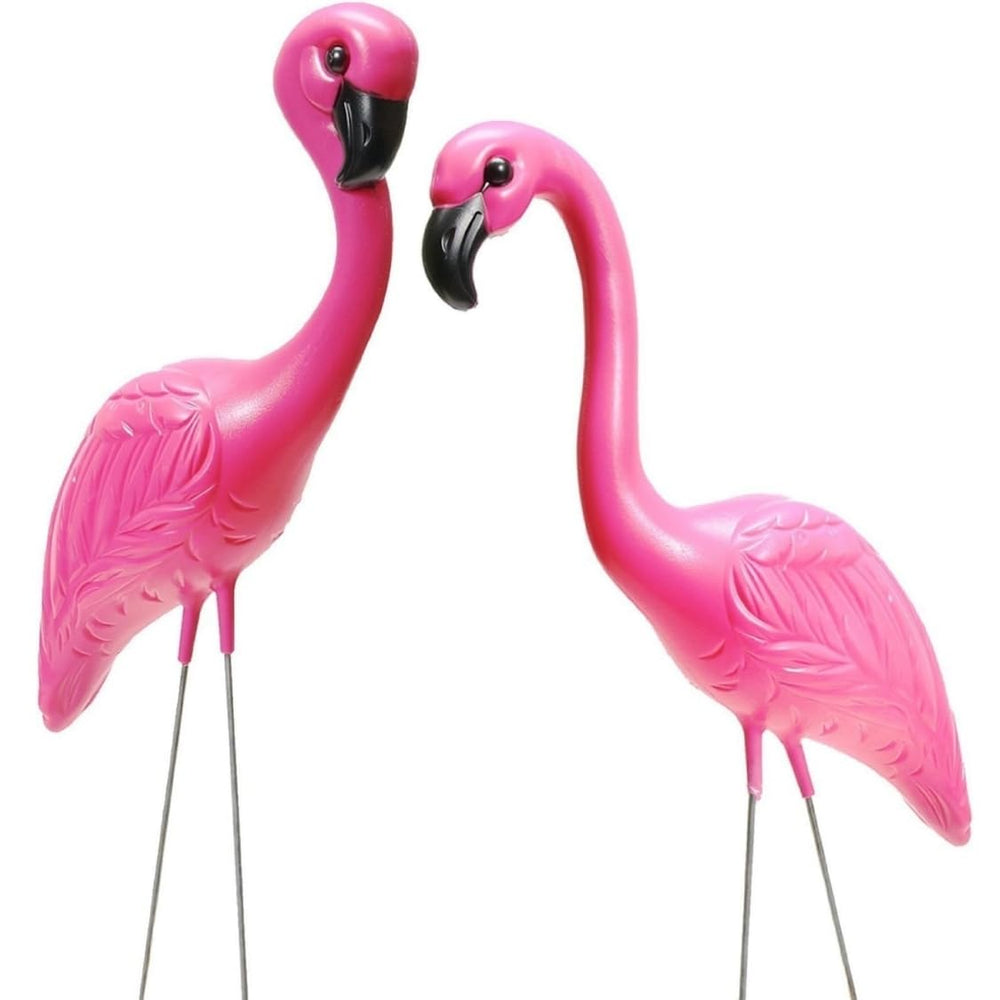 Fun Express pink flamingo front view showing full 34-inch height and curb appeal