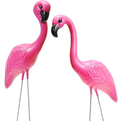 Fun Express pink flamingo front view showing full 34-inch height and curb appeal