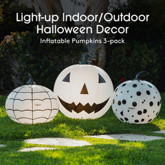 FUNBOY close-up of the 31-inch inflated pumpkin highlighting height and visibility