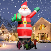 FunFanso front view of inflatable Santa showcasing cheerful display and curb appeal