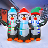 FunFanso front view of three penguins showing cheerful yard decor and visibility