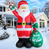 FunFanso front view of 8ft Santa showing festive pose and curb appeal