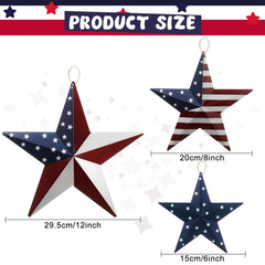 Funrous close-up of large star showing painted metal texture and durability