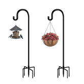 Funtife front view showing two assembled 76-inch shepherd hooks for garden convenience