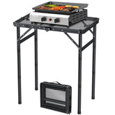 FUNYKICH front view of open table showing compact cooking surface and stability