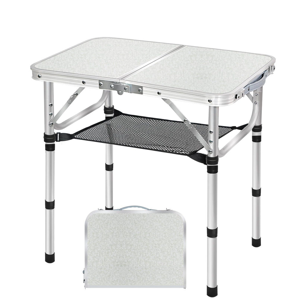 FURFIMU front view folded table shows compact transport benefit