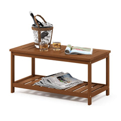 Furinno Tioman side profile with cup showing usable tabletop surface benefit