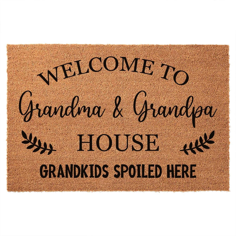 FUXKZJ doormat front view with welcome message providing cheerful curb appeal