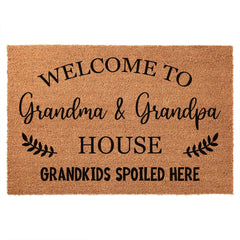 FUXKZJ doormat front view with welcome message providing cheerful curb appeal
