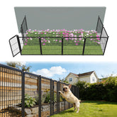 FXW front view of assembled fence showing full kit and neat garden edge benefit
