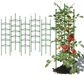 G-LEAF front view of six-pack tomato cages showing tall support and convenience