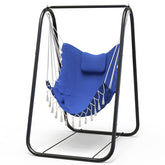 G TALECO GEAR front view of hammock chair and A-frame stand showing sturdy design and comfort