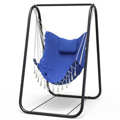 G TALECO GEAR front view of hammock chair and A-frame stand showing sturdy design and comfort