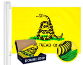 G128 front view of flag showing clear embroidered design and durable finish