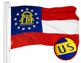 G128 flag front view showing Georgia design and crisp colors for proud display
