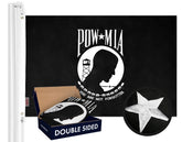 G128 flag front view showing embroidered POW MIA emblem and clear contrast