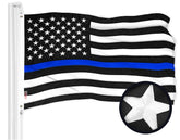 G128 front view of 3x5 ft thin blue line flag displaying vivid colors and clear design