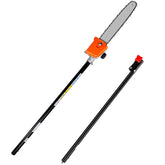 Gabasinover front view of pole saw attachment showing compact design and easy storage