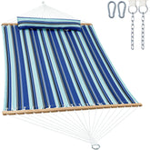 gafete front view hammock showing full quilted bed and spreader bar for comfortable lounging