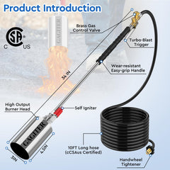 GAGITER 10ft hose and reverse-thread POL valve demonstrating safe easy connection