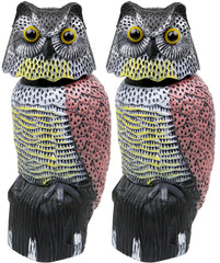 Galashield owl decoy front view showing realistic eyes and feathers for effective deterrence
