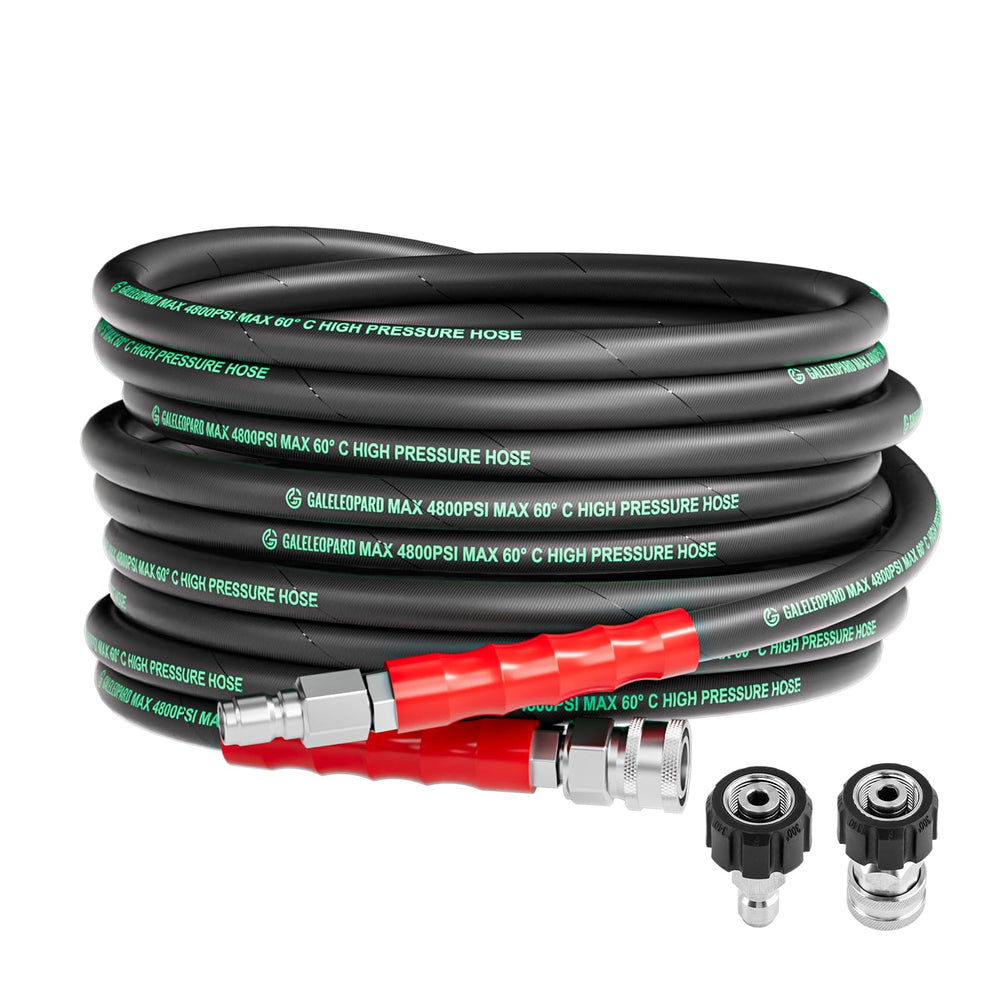 GALELEOPARD front view of assembled 25ft hose highlighting durability and reach