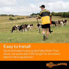Gallagher installed fence in paddock demonstrating portable temporary containment benefit