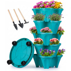 GameXcel front view teal tower showing compact vertical gardening benefit