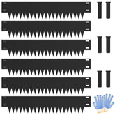 Ganeekiron front view of six powder-coated steel edging pieces showing clean lines and uniform finish
